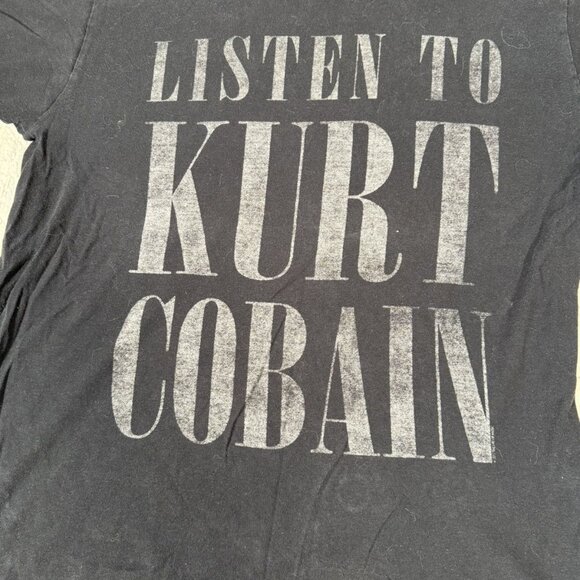 Y2K Nirvana Listen To Kurt Cobain Graphic Band T-Shirt - Picture 3 of 3